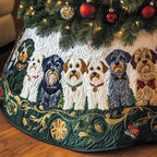 Schnauzer Five on Evergreen Christmas Tree Skirt