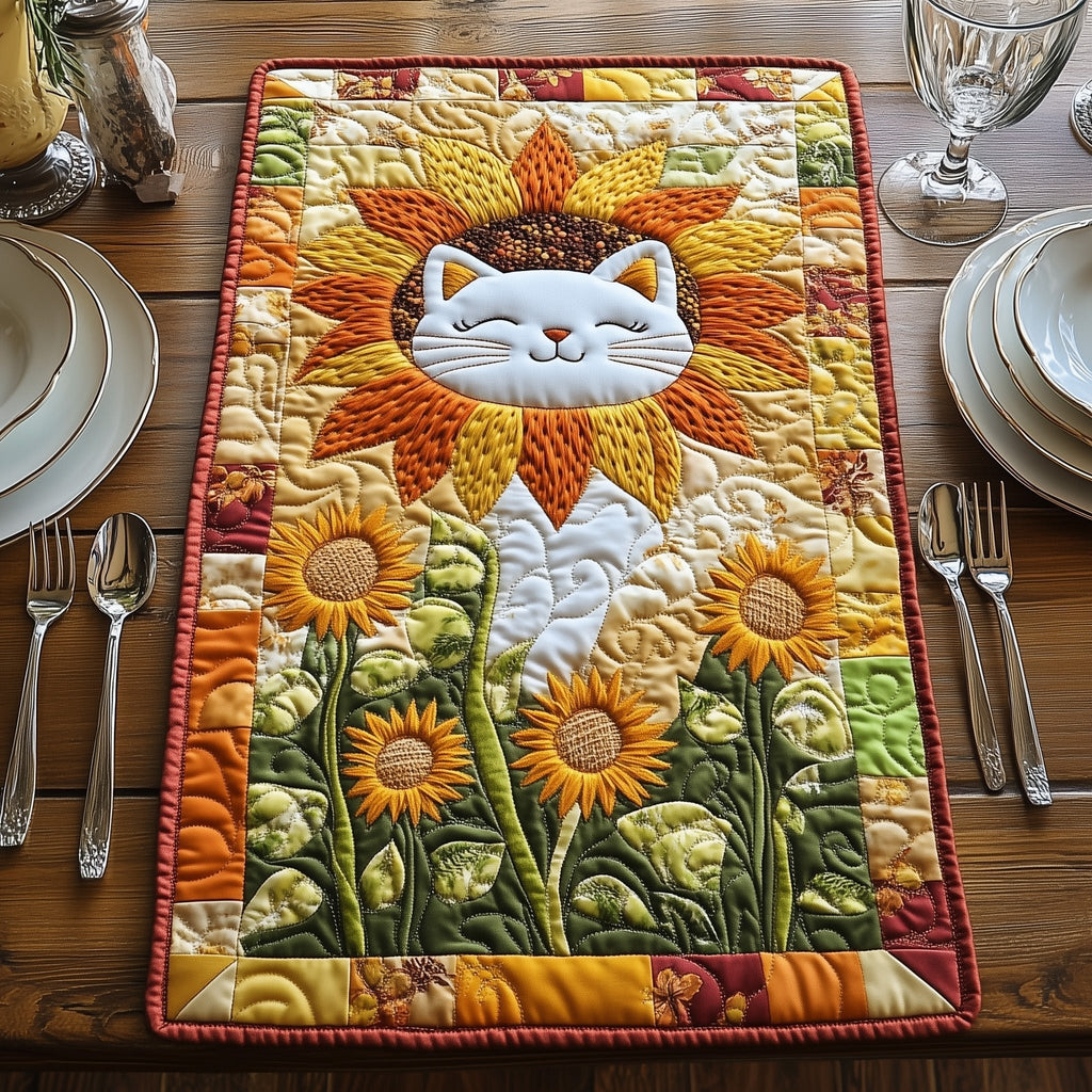 Sunflower Cat Table Runner