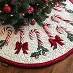 Candy Canes and Red Bows Christmas Tree Skirt