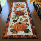 Pumpkin Pair with Oak Leaves Table Runner