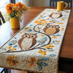 Owl Perched Among Yellow Daisies Table Runner