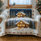 Twin Cabins in the Snowy Pines Sofa Cover