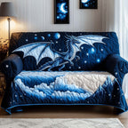 Blue Dragon in the Starry Clouds Sofa Cover
