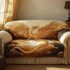 Golden Dragon with Outspread Wings Sofa Cover