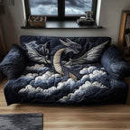 Black Dragon in the Storm Clouds Sofa Cover