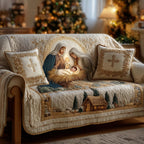 Holy Family Above the Village Sofa Cover