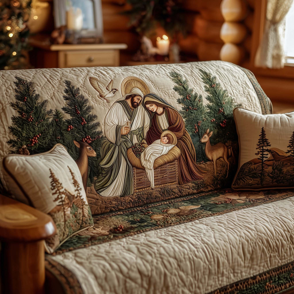 Nativity Among the Green Pines Sofa Cover