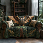 Owl with Spread Wings in the Forest Sofa Cover