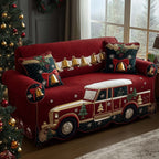 Golden Christmas Bells Truck Sofa Cover