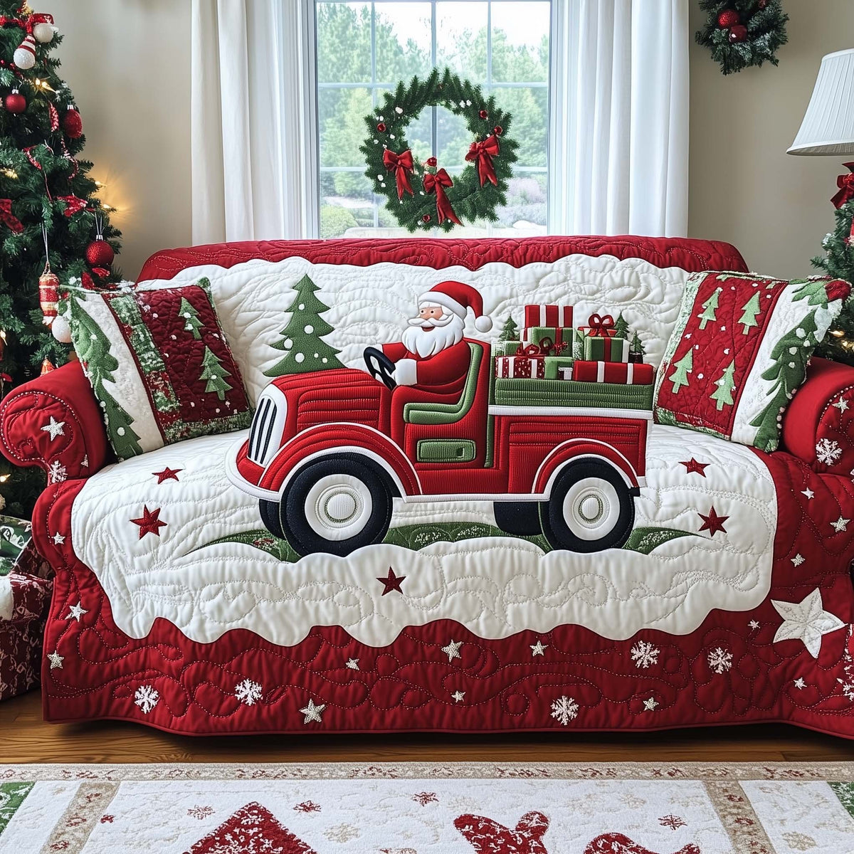 Santas Retro Truck Sofa Cover