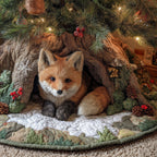 Fox Lying in the Snowy Hollow Christmas Tree Skirt