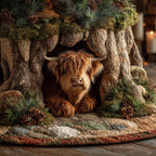 Highland Cow in a Tree Hollow Christmas Tree Skirt