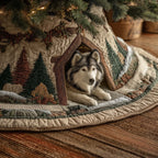 Holiday Husky Spirit Christmas Tree Skirt