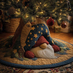 Starry Night Gnome Christmas Tree Skirt