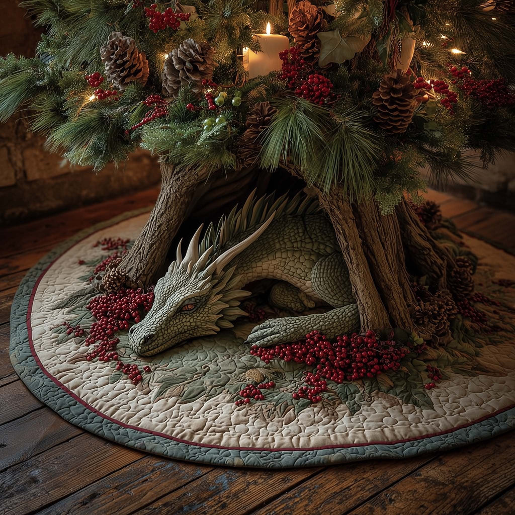 Woodland Spirit Dragon Christmas Tree Skirt