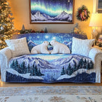Polar Bears on the Blue Mountains Sofa Cover