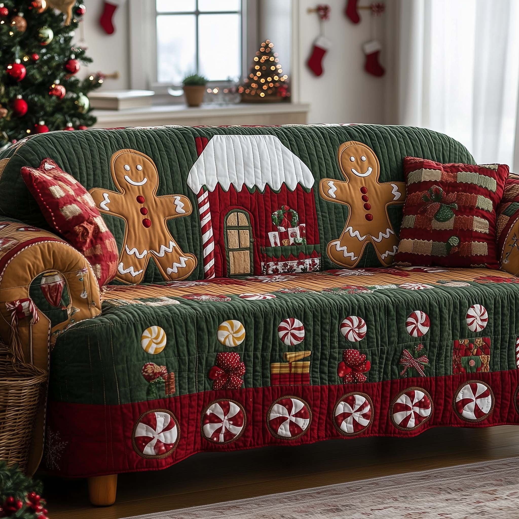 Gingerbread Couple Sofa Cover