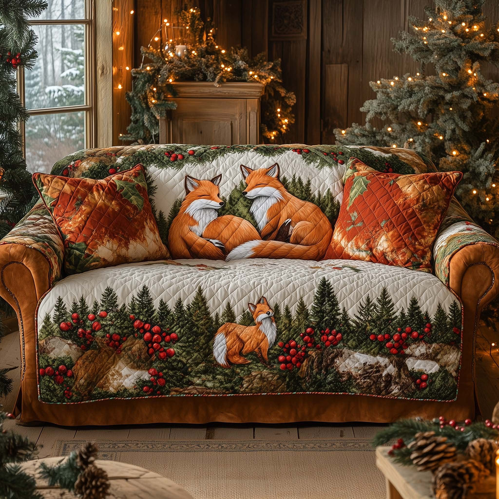 Two Foxes in the Berry Woods Sofa Cover