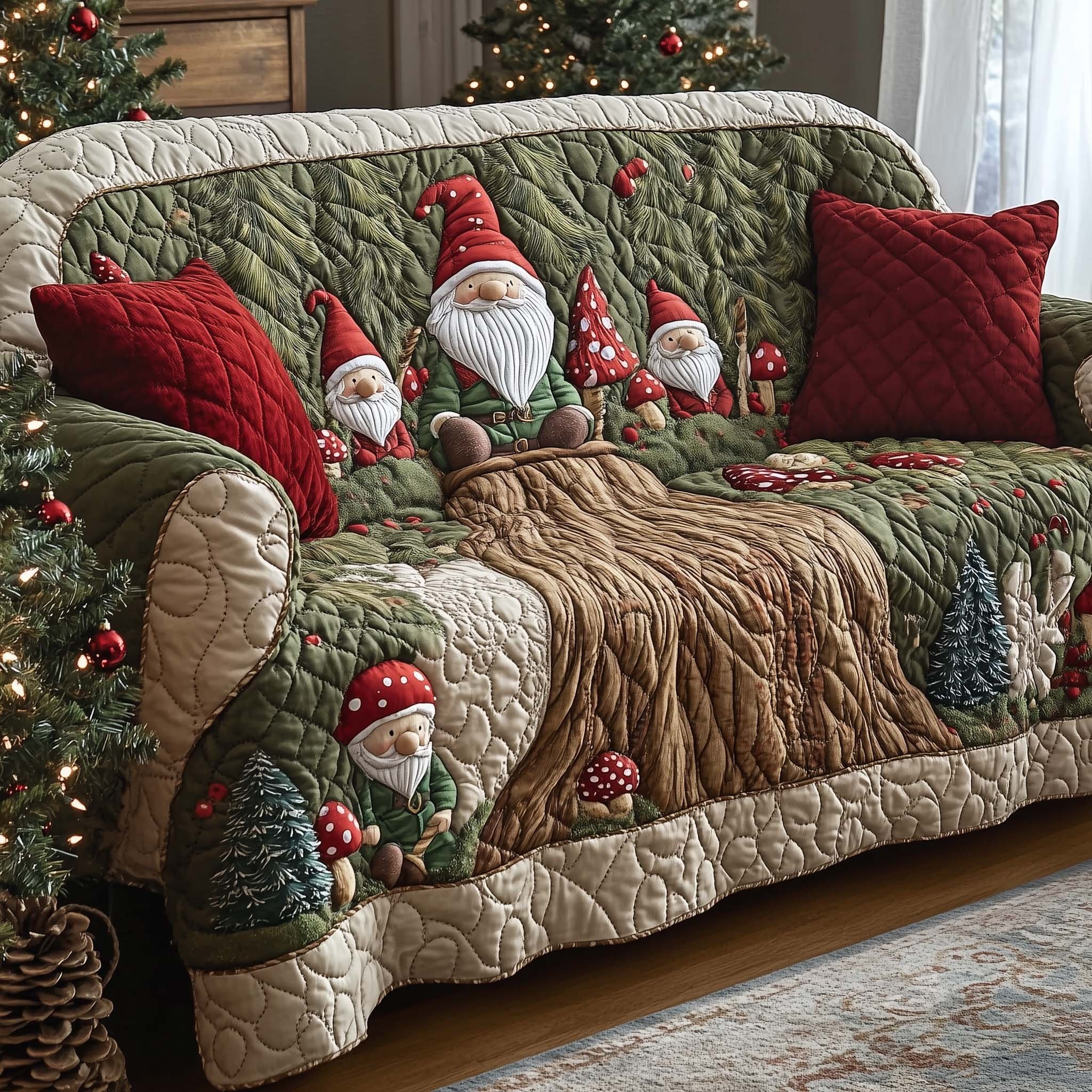 Gnomes Among the Tree Roots Sofa Cover