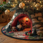 Gnome in the Red Brick Archway Christmas Tree Skirt