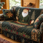Green Robed Santa with Holly Sofa Cover