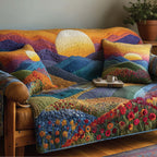 Wildflower Hills in Blue and Purple Sofa Cover