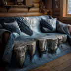 Stone Dragon on the Icy Ledge Sofa Cover