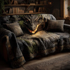 Mossy Dragon with Glowing Eyes Sofa Cover