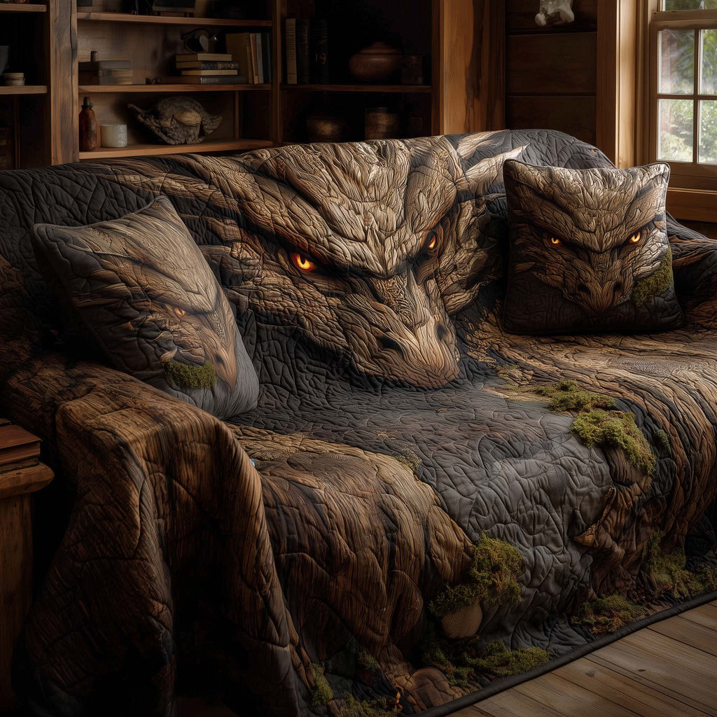 Twin Dragon Heads in the Canyon Sofa Cover