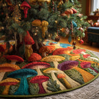 Bright Mushroom Patch in Many Colors Christmas Tree Skirt