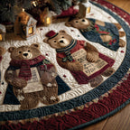 Teddy Bears with Letters on Cream Christmas Tree Skirt