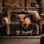 Standing Highland Cow in Sepia Sofa Cover