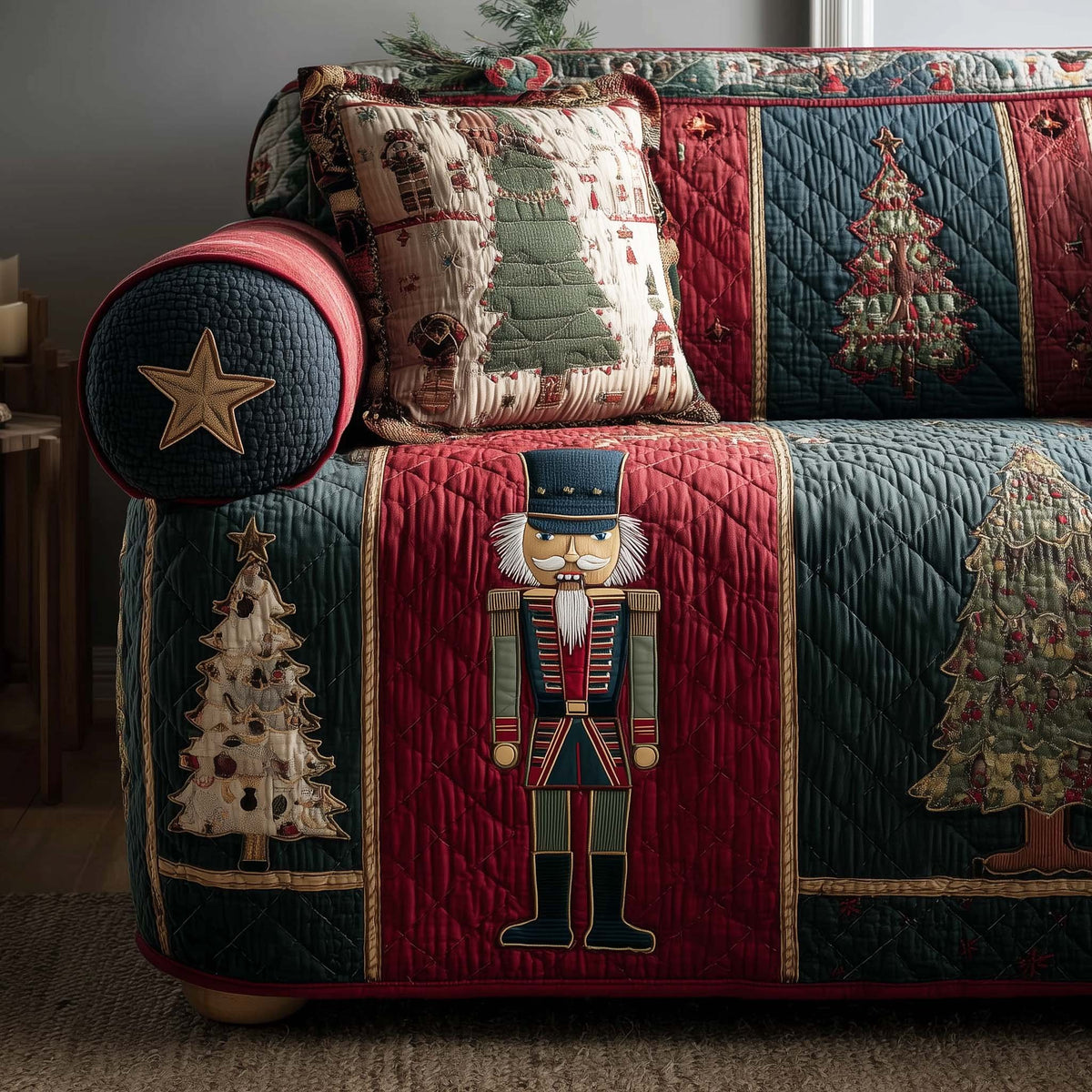 Nutcracker Beside the White Tree Sofa Cover
