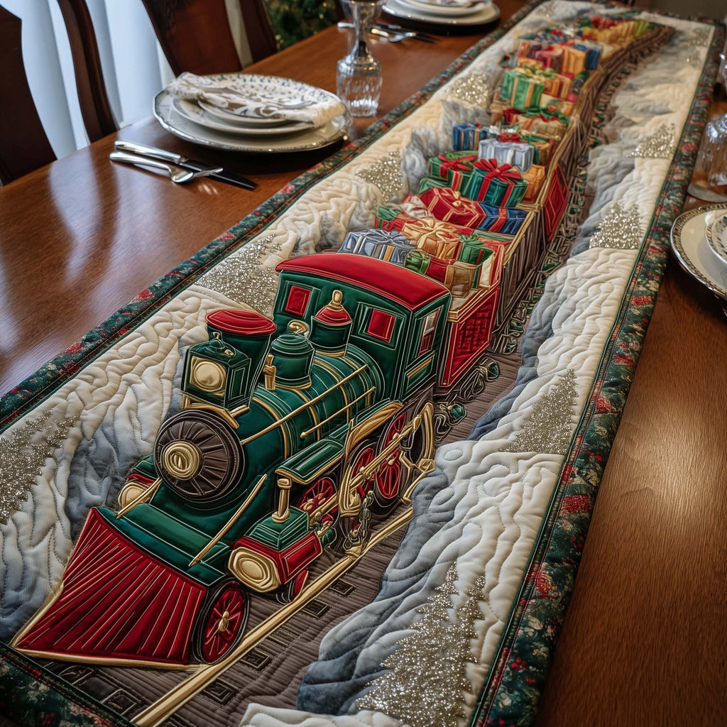 Red and Green Locomotive with Parcels Table Runner