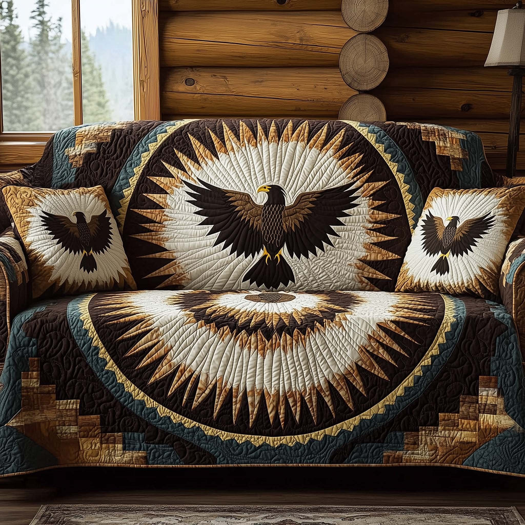 Eagle in the Cream Medallion Sofa Cover