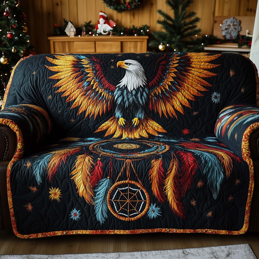 Eagle and Dreamcatcher on Navy Sofa Cover