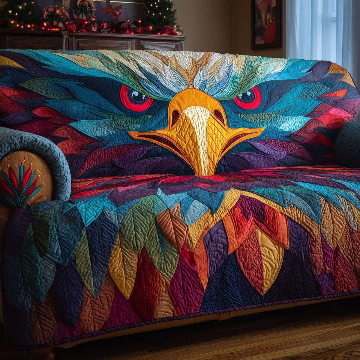 Bold Color Eagle Face Sofa Cover