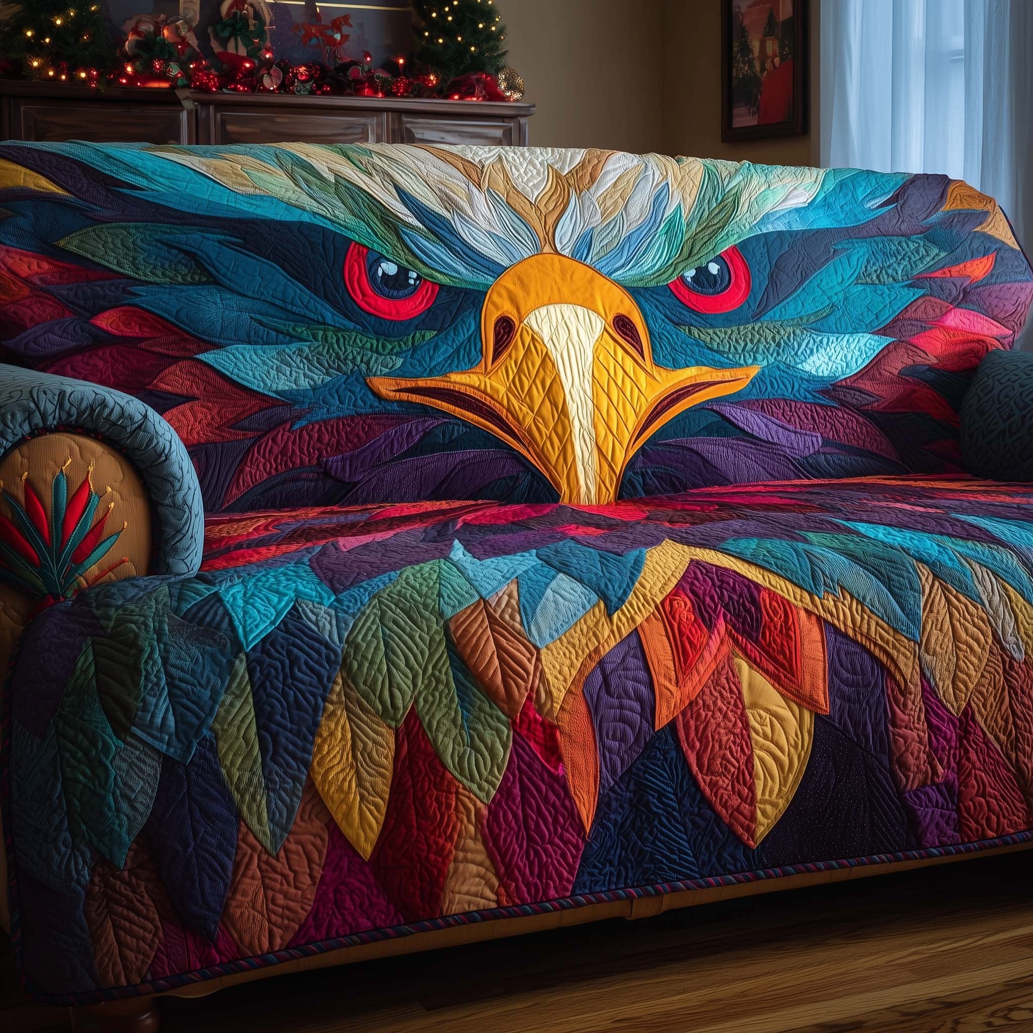 Bold Color Eagle Face Sofa Cover