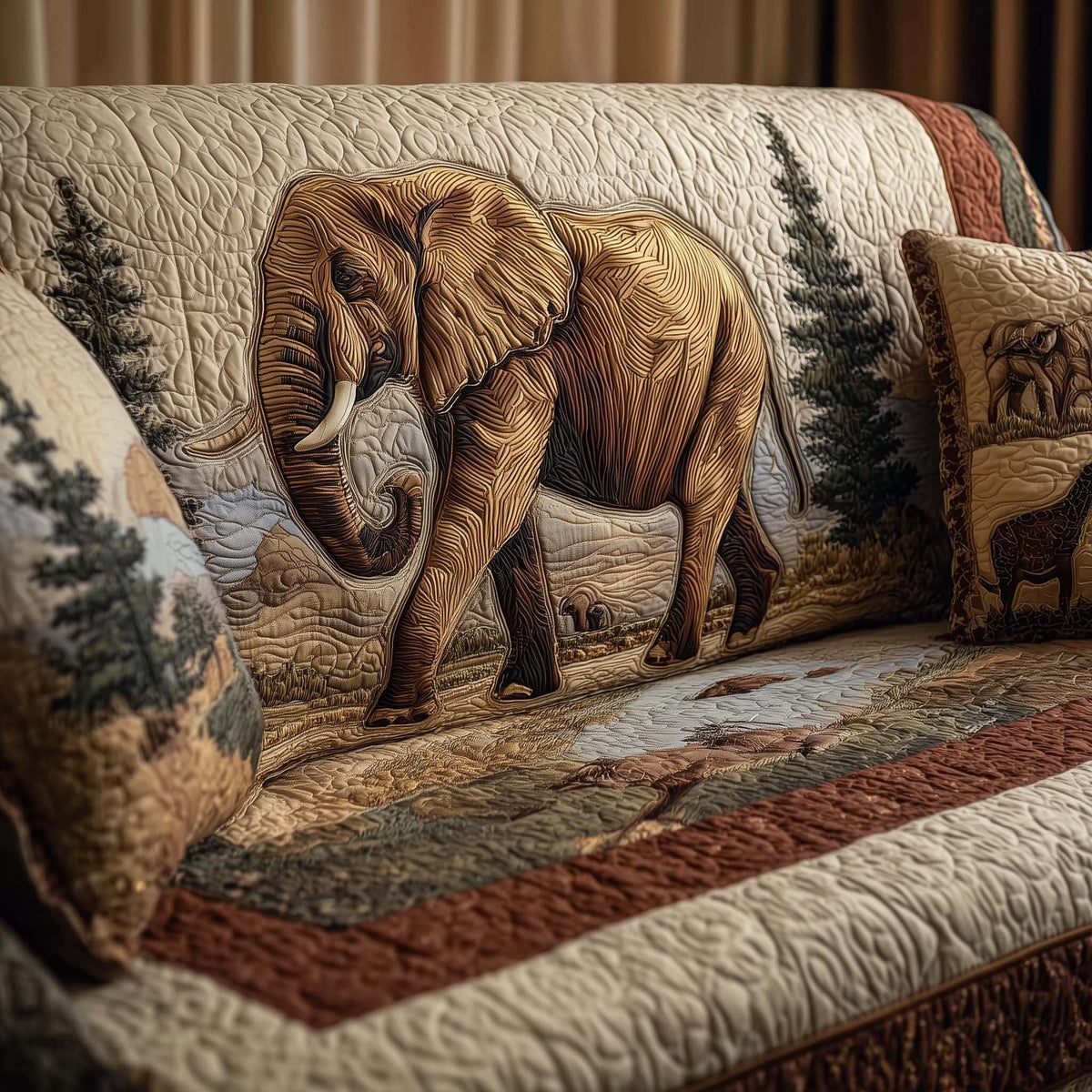 Elephants on the Sandy Plain Sofa Cover