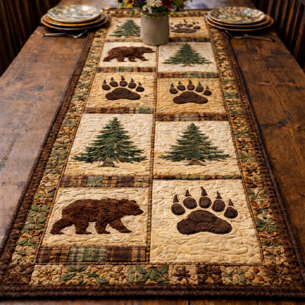Bear Paws and Pine Tree Blocks Table Runner