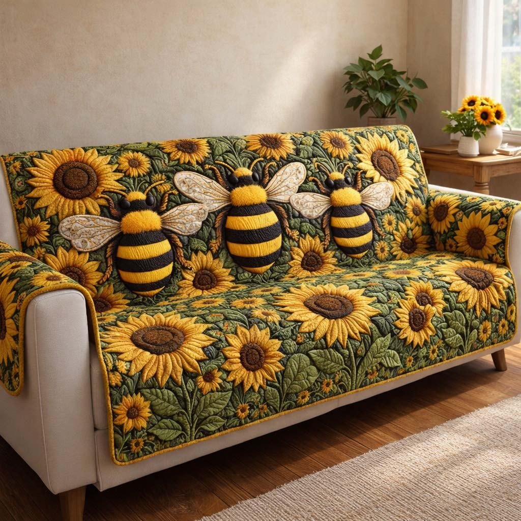 Sunflower Buzz Sofa Cover