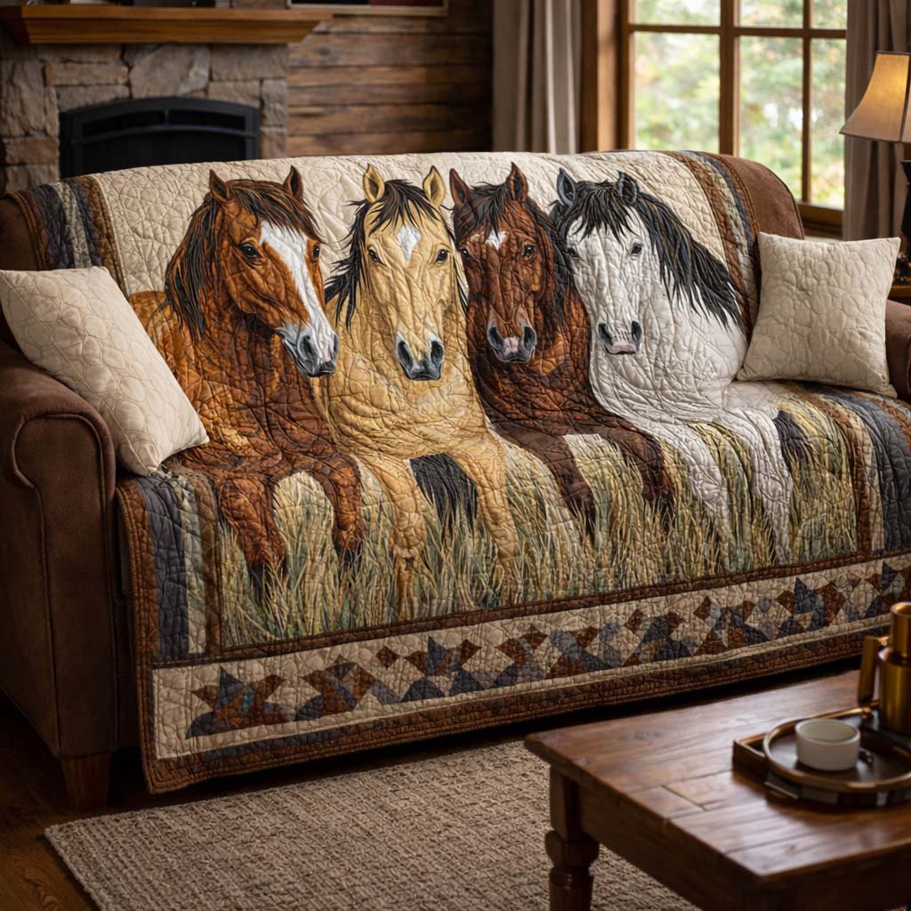 Meadow Horse Line Sofa Cover