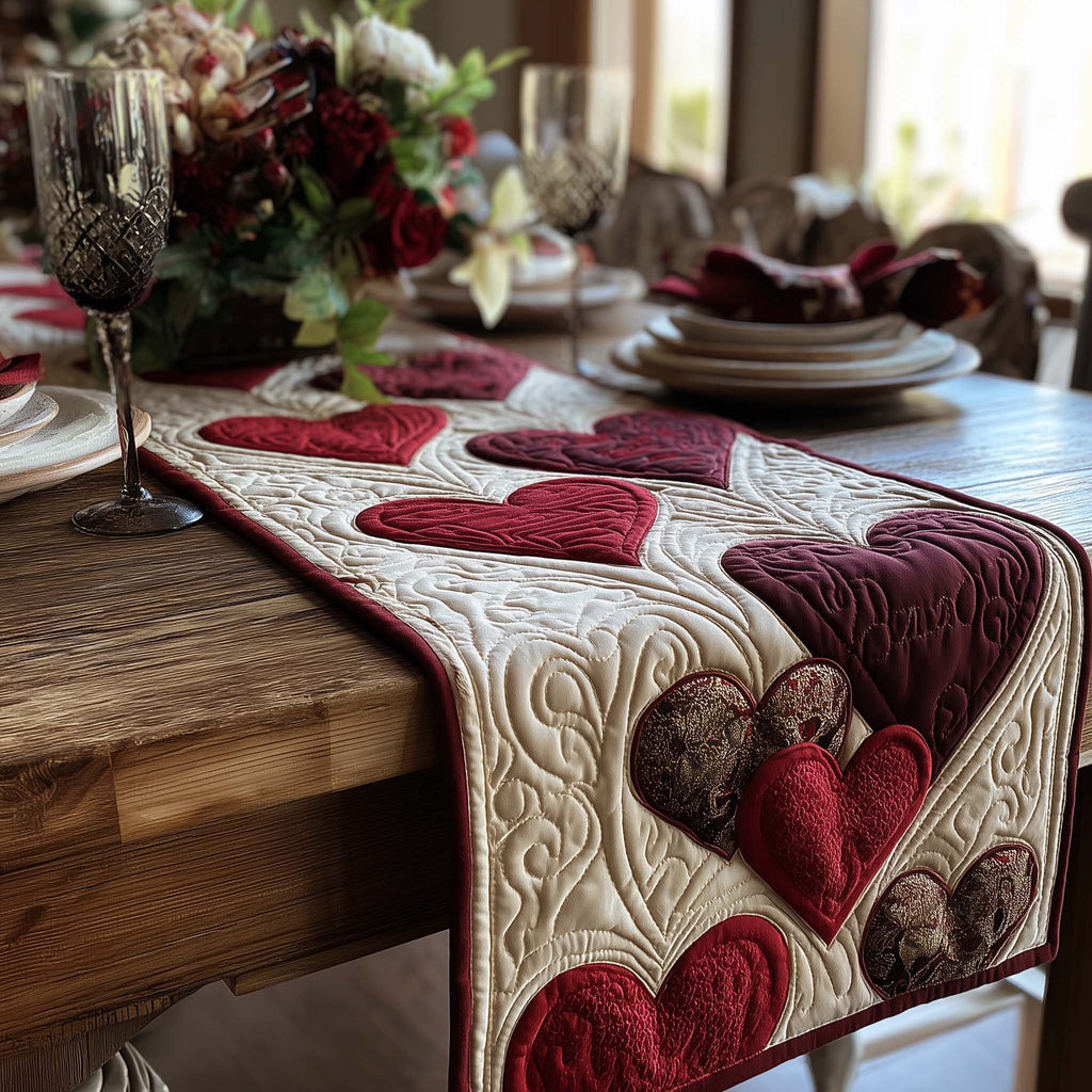 Romantic Heart Table Runner
