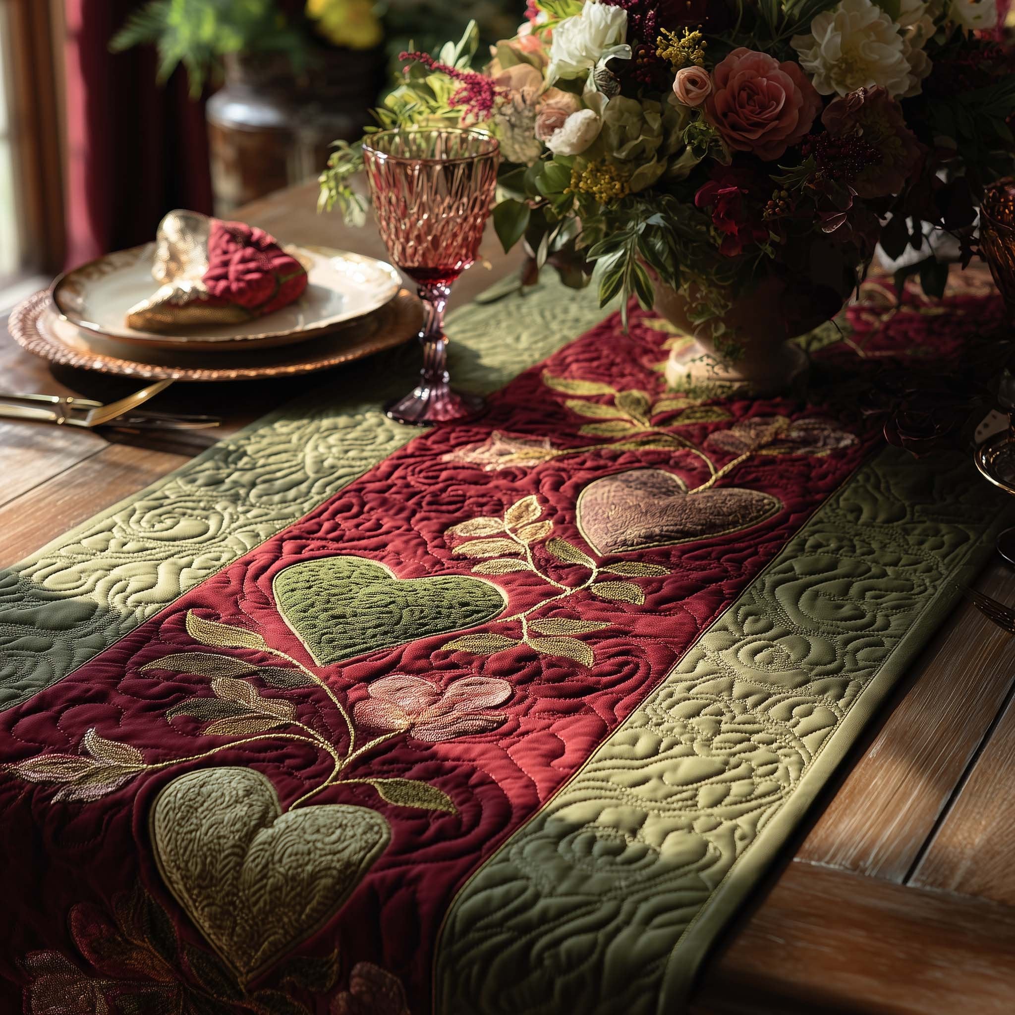 Vintage Love Vine Table Runner