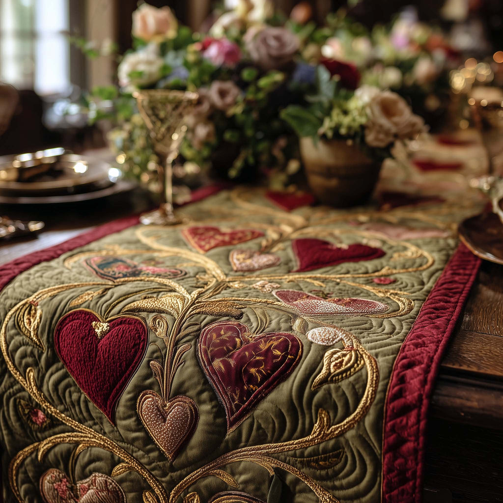 Autumn Heart Elegance Table Runner