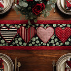 Classic Valentine Hearts Table Runner