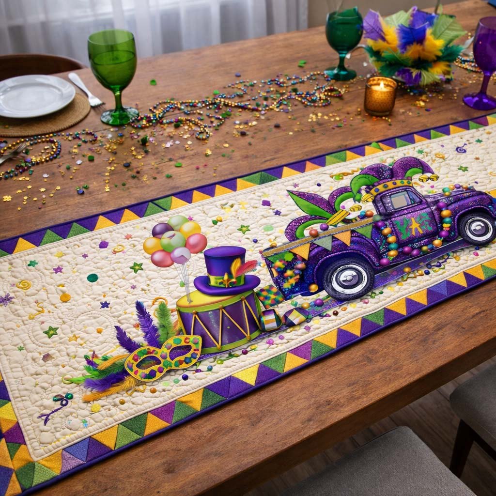 Mardi Gras Parade Table Runner