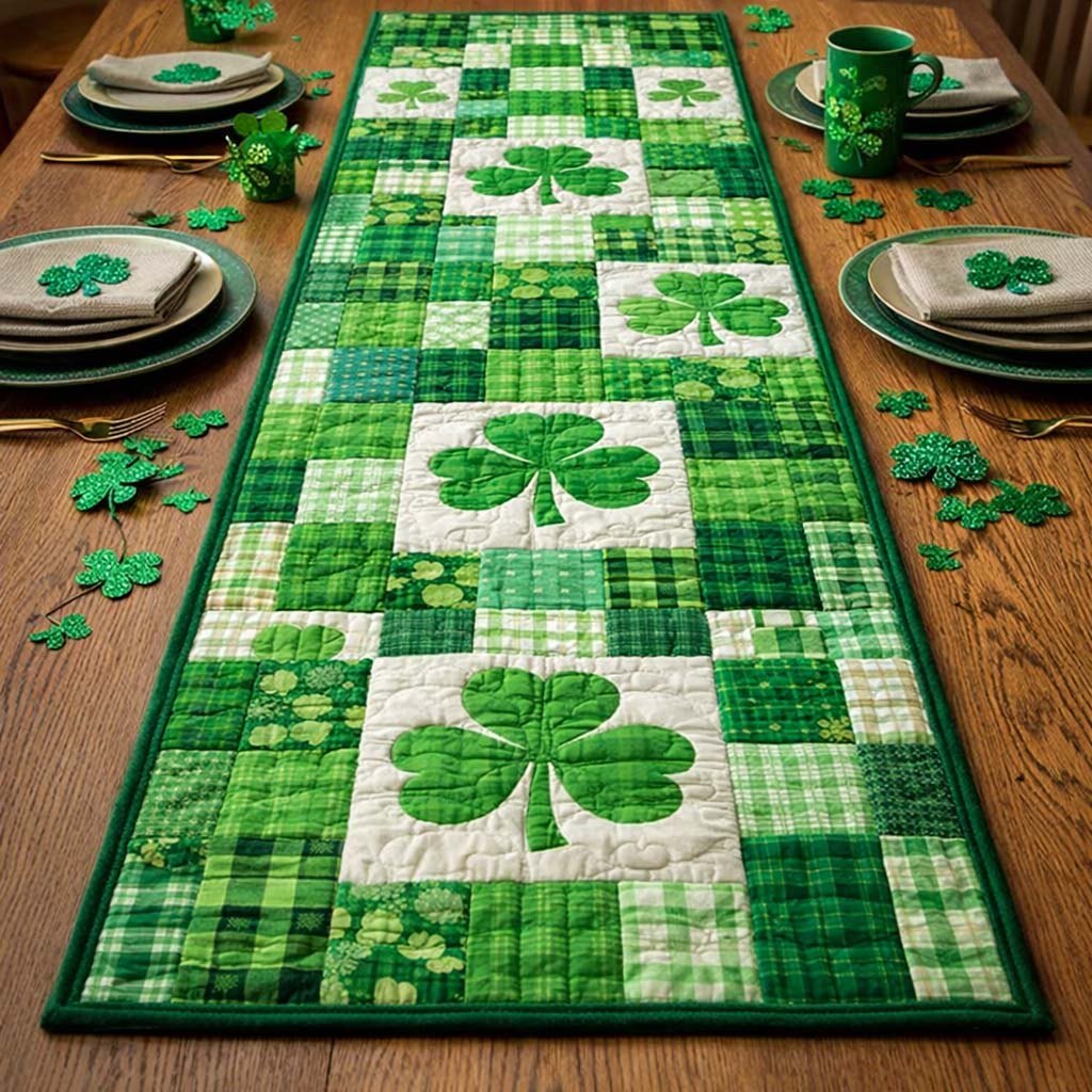 Classic Shamrock Patchwork Table Runner