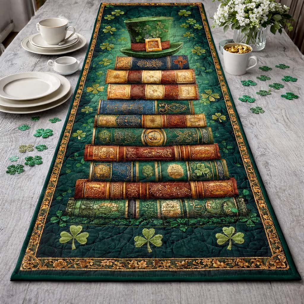 Shamrock Story Books Table Runner