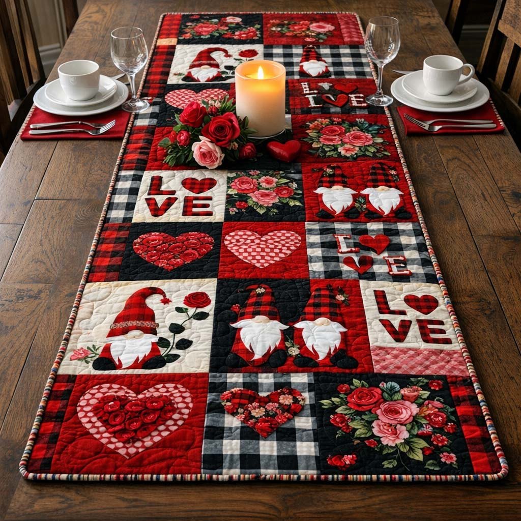 Gnome Love Patch Table Runner